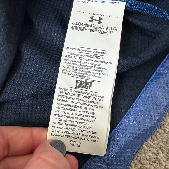 EUC Under Armour Men's Coldgear Fitted Unstoppable Full- Zip Jacket Blue Sz L - Picture 5 of 9